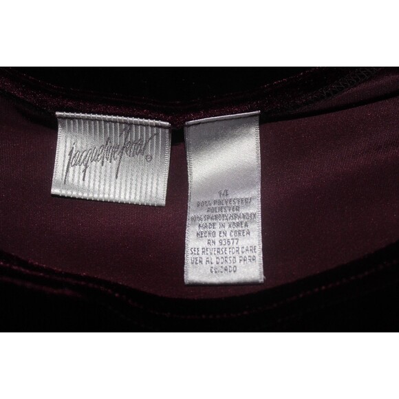 Jacqueline Ferrrar Dress Purple Velvet Long Sleeve A-Line Knee Length Size 14 - Picture 5 of 5